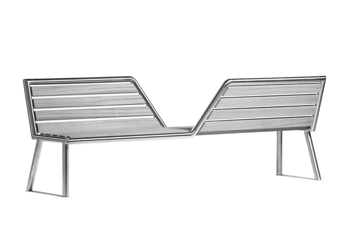 Bench 103 Hot Tip Galvanised Steel Wood Slats Abes Public Design