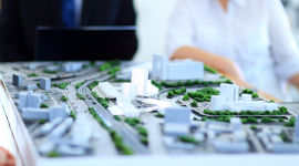 architectural model of a modern buildings