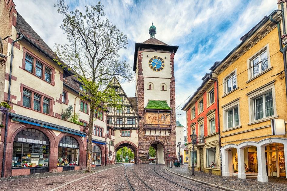 Schwabentor in der Altstadt von Freiburg im Breisgau