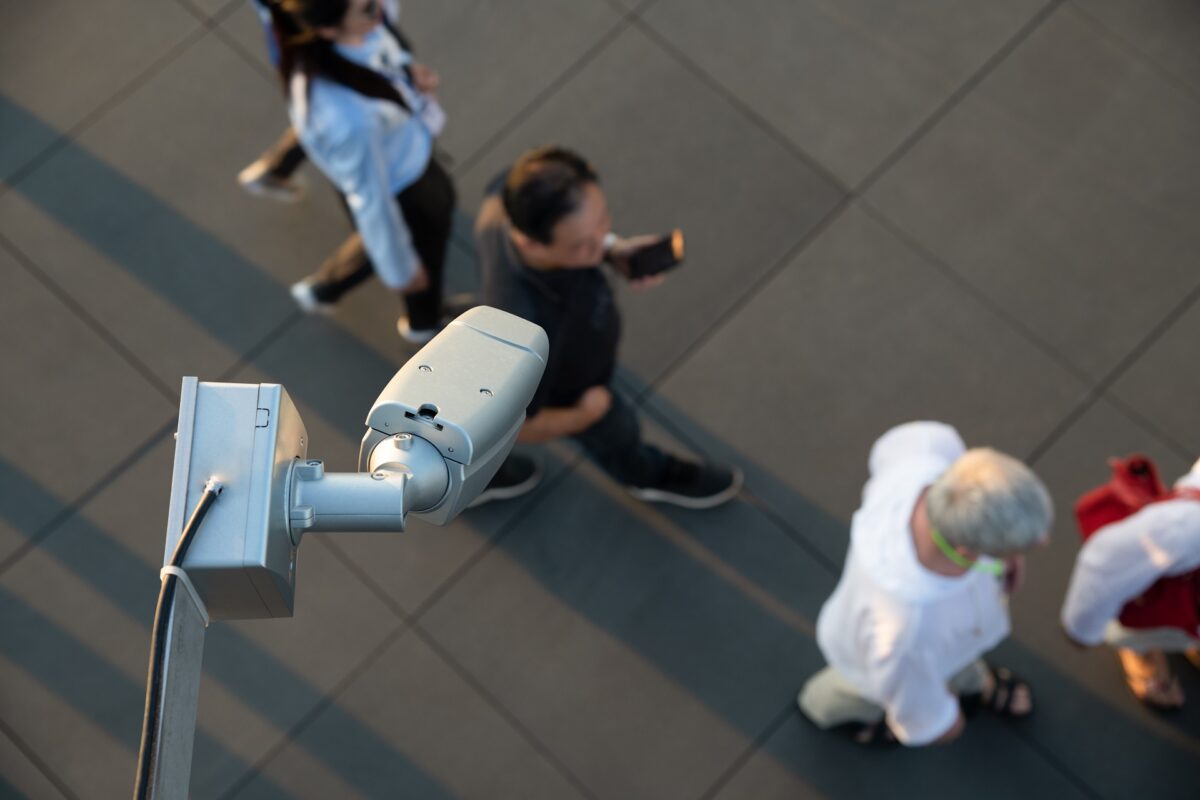 CCTV security camera surveillance the traveller on shopping area