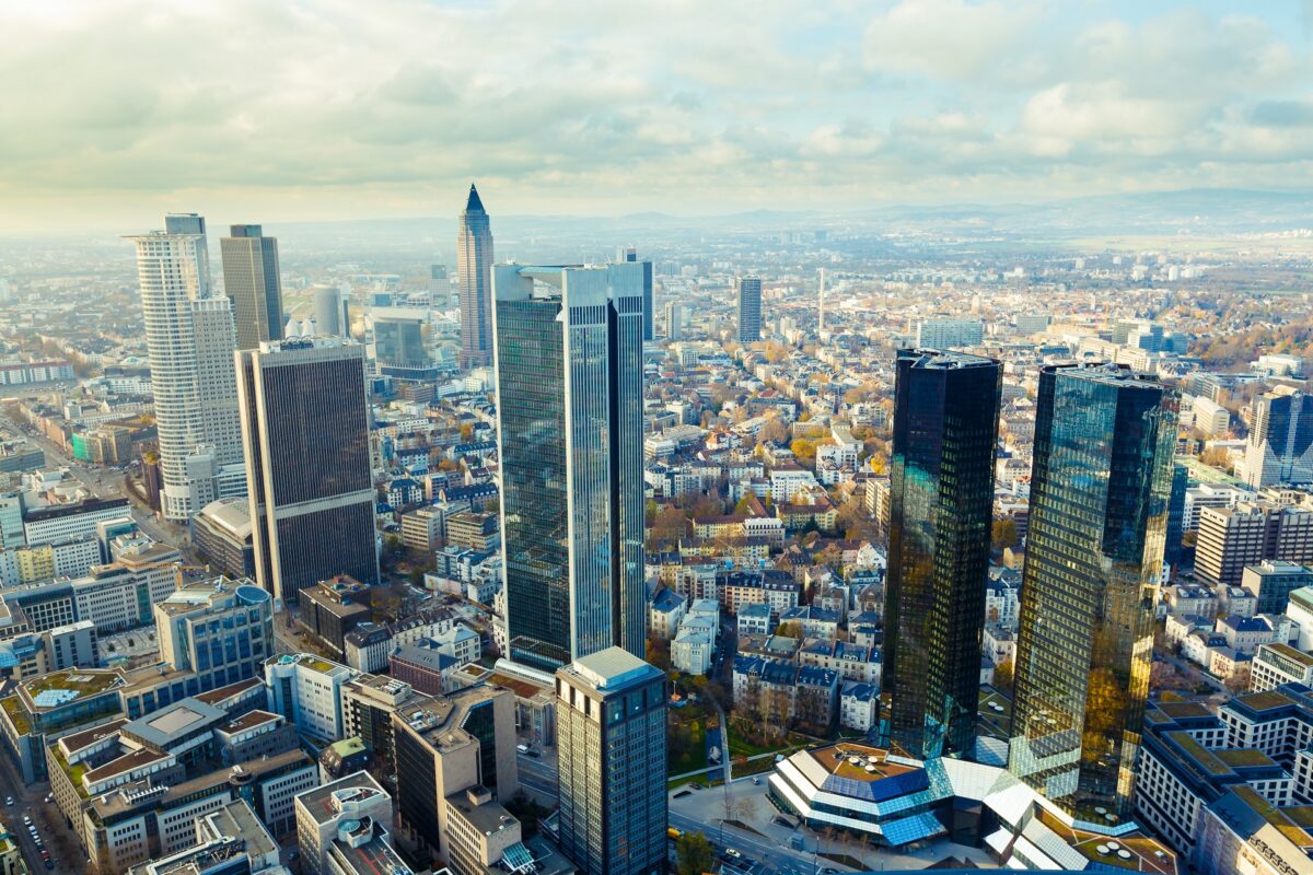 view of the Frankfurt skyscrapers