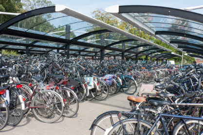 Bicycle shelter in a big Dutch city