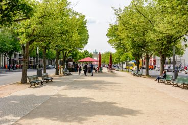 Berlin, Germany - May 2019: Unter den Linden street in center of Berlin