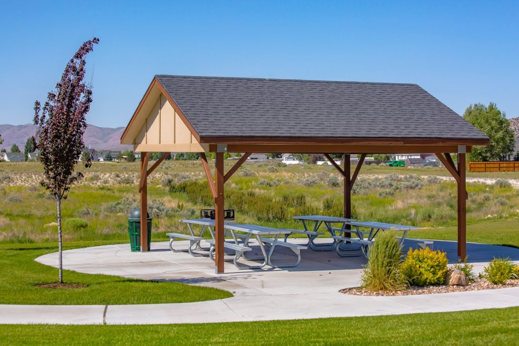 Covered eating area at the public park in Utah