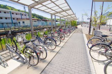 Public bicycle parking.